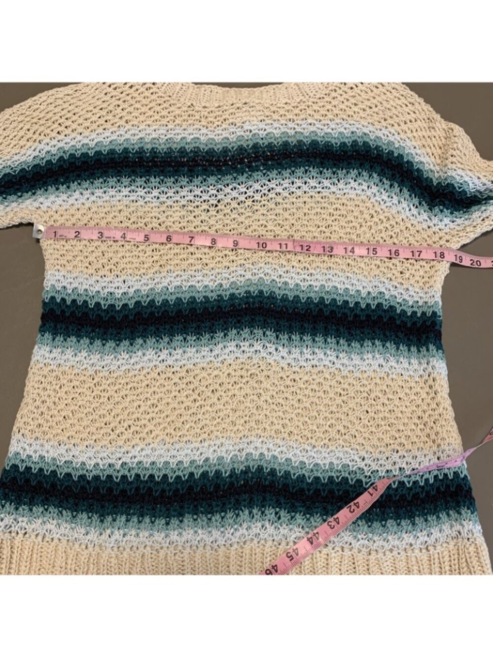 J Jill Womens S Sweater Pullover Dolman Open Knit Beach Linen Blend Boho Crochet - Picture 11 of 13